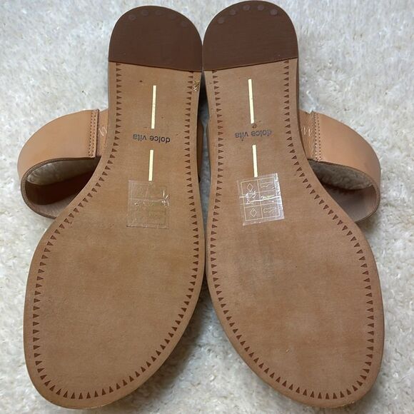 Dolce Vita Tan Cream Two Strap Flat Sandals Women’s Sz 7.5 - Picture 3 of 6
